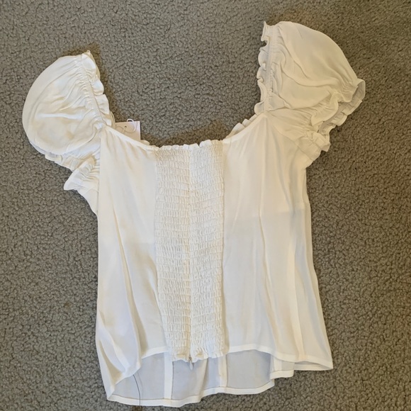 Reformation White Ruffled Button-Down Top - Picture 4 of 6